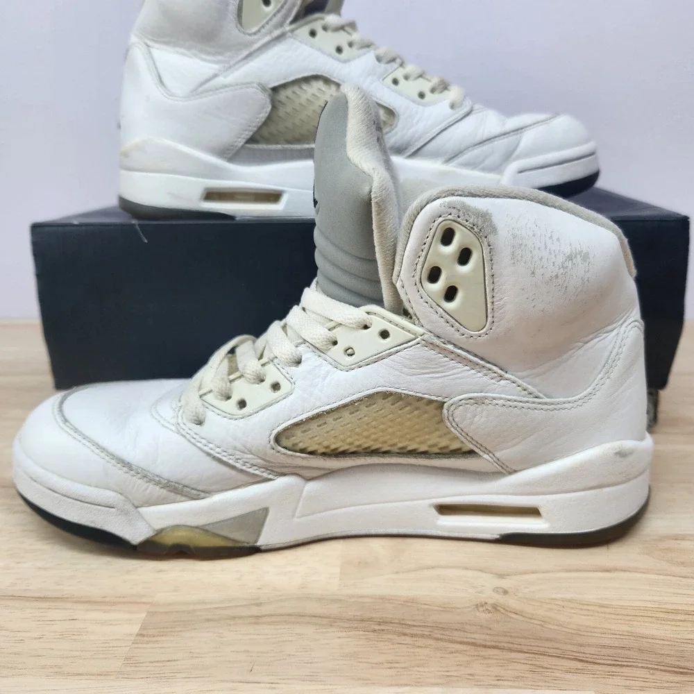Nike Air Jordan 5 Retro White Mens Shoes Size 8 (136027-130)